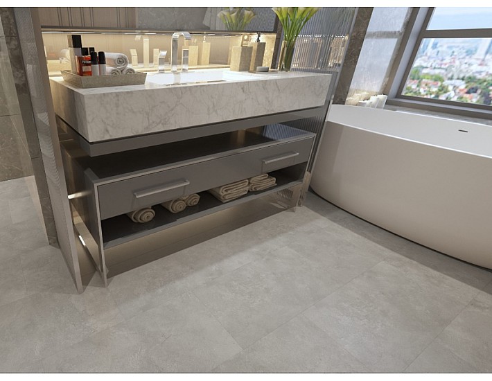 Фото Виниловый пол SPC Apro Stone ST-803 Бетон Серый 2 Фото Виниловый пол SPC Apro Stone ST-803 Бетон Серый 2