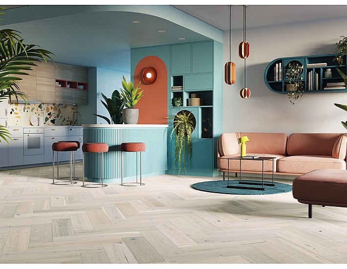 Фото Паркетна дошка BARLINEK Дуб Cappuccino Herringbone 1WC000027 матовий лак 2 Фото Паркетна дошка BARLINEK Дуб Cappuccino Herringbone 1WC000027 матовий лак 2