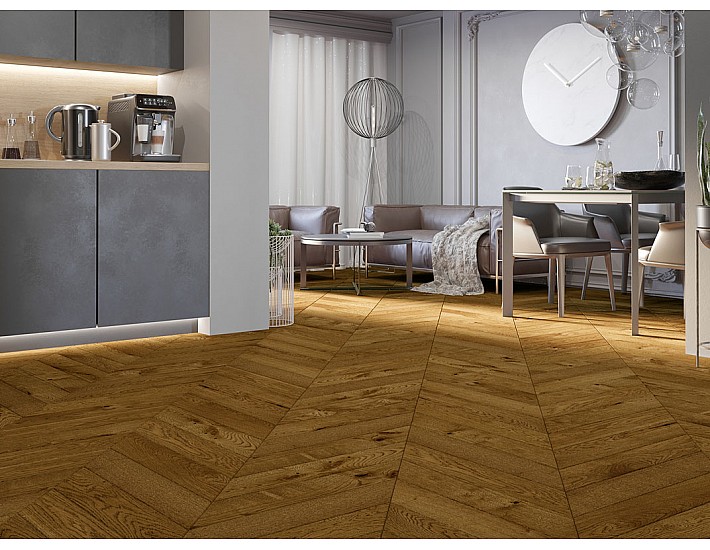 Фото Паркетна дошка BARLINEK Дуб Honey Chevron 1WV000009 матовий лак 2 Фото Паркетна дошка BARLINEK Дуб Honey Chevron 1WV000009 матовий лак 2
