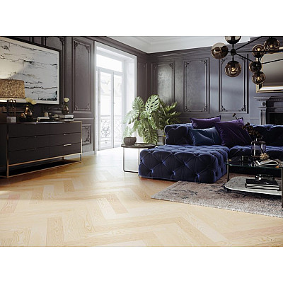 Паркетна дошка BARLINEK Ясен Moonlight Herringbone 130 мм 1WC000018 білий матовий лак