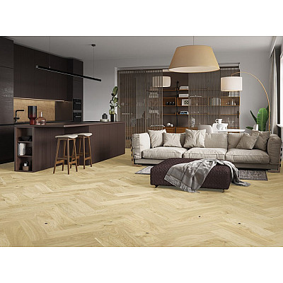 Паркетна дошка BARLINEK Дуб Bianco Herringbone 180 мм 1WC000040 білий матовий лак