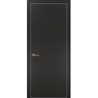 Двері Папа Карло PLATO PL-01 Темно сірий супермат, кромка алюміній срібло