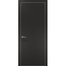 Двері Папа Карло PLATO PL-01 Темно сірий супермат, кромка алюміній срібло