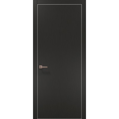 Двері Папа Карло PLATO PL-01 Темно сірий супермат, кромка алюміній срібло