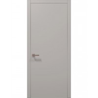 Двери Папа Карло PLATO PL-01 Светло серый супермат, кромка алюминий серебро