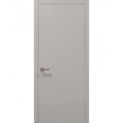 Двері Папа Карло PLATO PL-01 Світло сірий супермат, кромка алюміній срібло