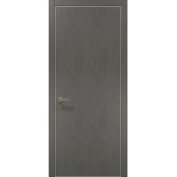 Двері Папа Карло PLATO PL-01 Бетон сірий, кромка алюміній срібло