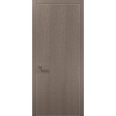 Двері Папа Карло PLATO PL-01 Дуб сірий, кромка алюміній срібло