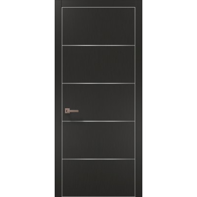 Двері Папа Карло PLATO PL-02 Темно сірий супермат, кромка алюміній срібло