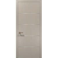 Двери Папа Карло PLATO PL-02 Дуб кремовый, кромка алюминий серебро