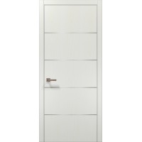 Двері Папа Карло PLATO PL-02 Ясен білий, кромка алюміній срібло