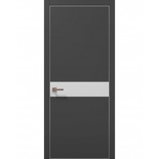Двері Папа Карло PLATO PL-03 Темно сірий супермат, кромка алюміній срібло
