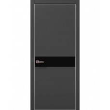 Двері Папа Карло PLATO PL-03 Темно сірий супермат, кромка алюміній срібло