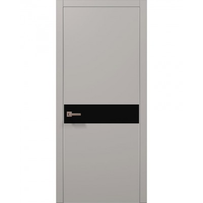 Двері Папа Карло PLATO PL-03 Світло сірий супермат, кромка алюміній срібло