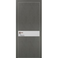 Двері Папа Карло PLATO PL-03 Бетон сірий, кромка алюміній срібло