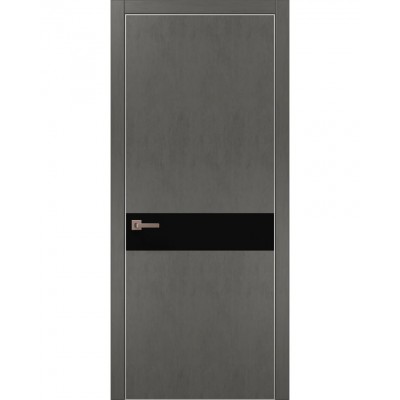 Двери Папа Карло PLATO PL-03 Бетон серый, кромка алюминий серебро