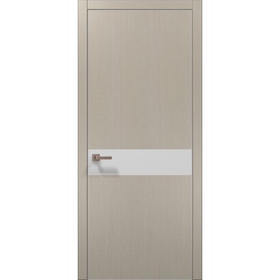 Двері Папа Карло PLATO PL-03 Дуб кремовий, кромка алюміній срібло