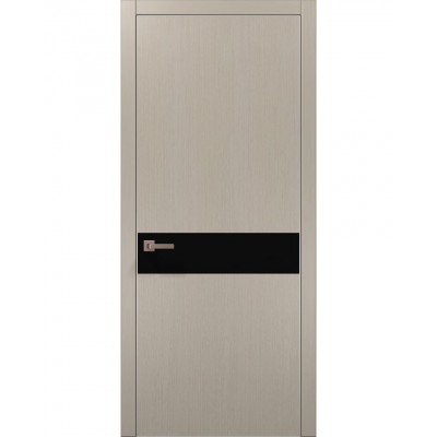 Двері Папа Карло PLATO PL-03 Дуб кремовий, кромка алюміній срібло