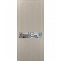 Двері Папа Карло PLATO PL-03 Дуб кремовий, кромка алюміній срібло