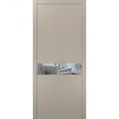 Двері Папа Карло PLATO PL-03 Дуб кремовий, кромка алюміній срібло