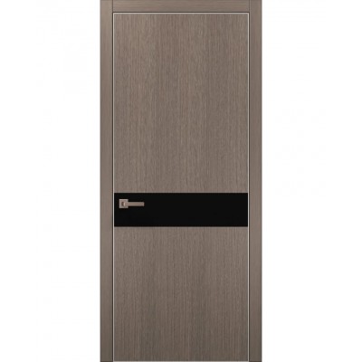 Двери Папа Карло PLATO PL-03 Дуб серый, кромка алюминий серебро