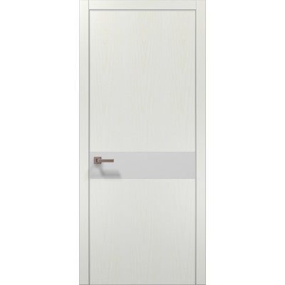 Двери Папа Карло PLATO PL-03 Ясень белый, кромка алюминий серебро