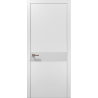Двері Папа Карло PLATO PL-03 Білий матовий, кромка алюміній срібло