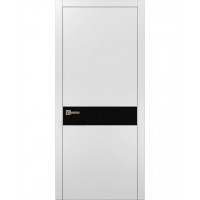 Двері Папа Карло PLATO PL-03 Білий матовий, кромка алюміній срібло