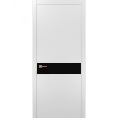 Двері Папа Карло PLATO PL-03 Білий матовий, кромка алюміній срібло