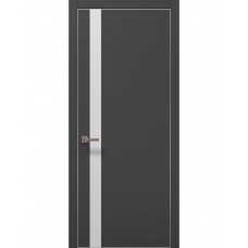 Двері Папа Карло PLATO PL-04 Темно сірий супермат, кромка алюміній срібло