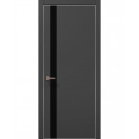 Двері Папа Карло PLATO PL-04 Темно сірий супермат, кромка алюміній срібло