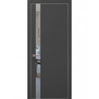 Двері Папа Карло PLATO PL-04 Темно сірий супермат, кромка алюміній срібло