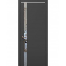 Двері Папа Карло PLATO PL-04 Темно сірий супермат, кромка алюміній срібло