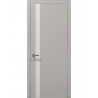 Двері Папа Карло PLATO PL-04 Світло сірий супермат, кромка алюміній срібло