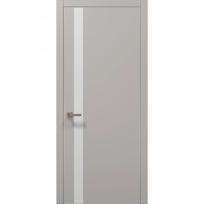 Двери Папа Карло PLATO PL-04 Светло серый супермат, кромка алюминий серебро