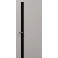 Двері Папа Карло PLATO PL-04 Світло сірий супермат, кромка алюміній срібло