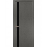 Двери Папа Карло PLATO PL-04 Бетон серый, кромка алюминий серебро