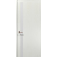 Двері Папа Карло PLATO PL-04 Ясен білий, кромка алюміній срібло