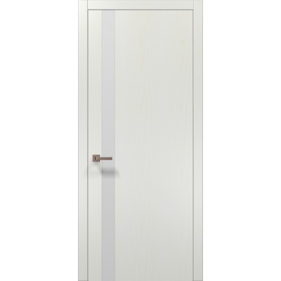 Двері Папа Карло PLATO PL-04 Ясен білий, кромка алюміній срібло