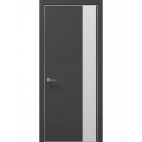 Двері Папа Карло PLATO PL-05 Темно сірий супермат, кромка алюміній срібло