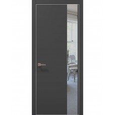 Двері Папа Карло PLATO PL-05 Темно сірий супермат, кромка алюміній срібло