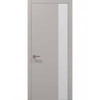 Двери Папа Карло PLATO PL-05 Светло серый супермат, кромка алюминий серебро