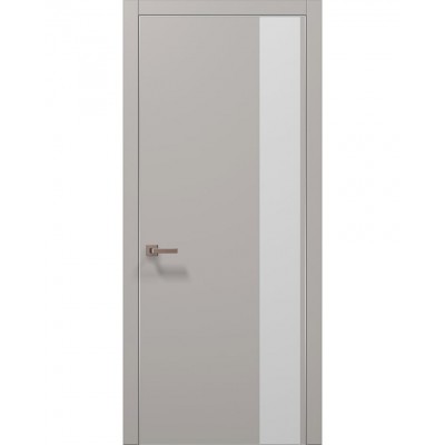 Двери Папа Карло PLATO PL-05 Светло серый супермат, кромка алюминий серебро