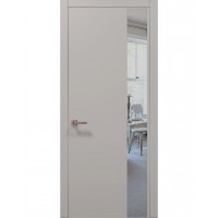 Двери Папа Карло PLATO PL-05 Светло серый супермат, кромка алюминий серебро