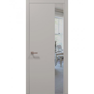 Двери Папа Карло PLATO PL-05 Светло серый супермат, кромка алюминий серебро