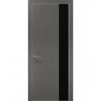 Двери Папа Карло PLATO PL-05 Бетон серый, кромка алюминий серебро