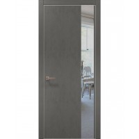 Двери Папа Карло PLATO PL-05 Бетон серый, кромка алюминий серебро