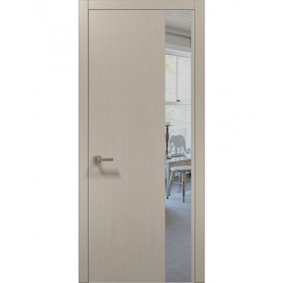 Двері Папа Карло PLATO PL-05 Дуб кремовий, кромка алюміній срібло
