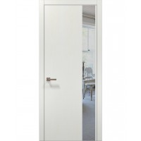 Двері Папа Карло PLATO PL-05 Ясен білий, кромка алюміній срібло