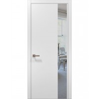 Двері Папа Карло PLATO PL-05 Білий матовий, кромка алюміній срібло
